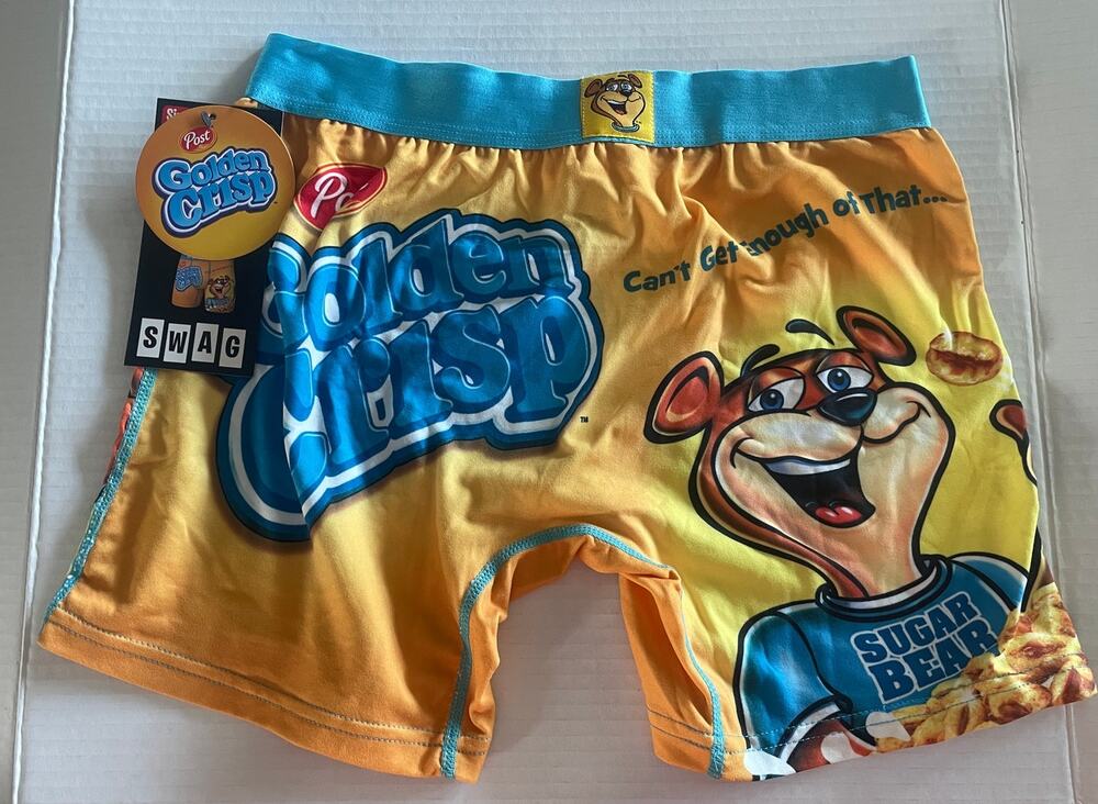 Post Golden Crisp Cereal Men’s Boxer Brief Lounge Wear Underwear Size M NWT